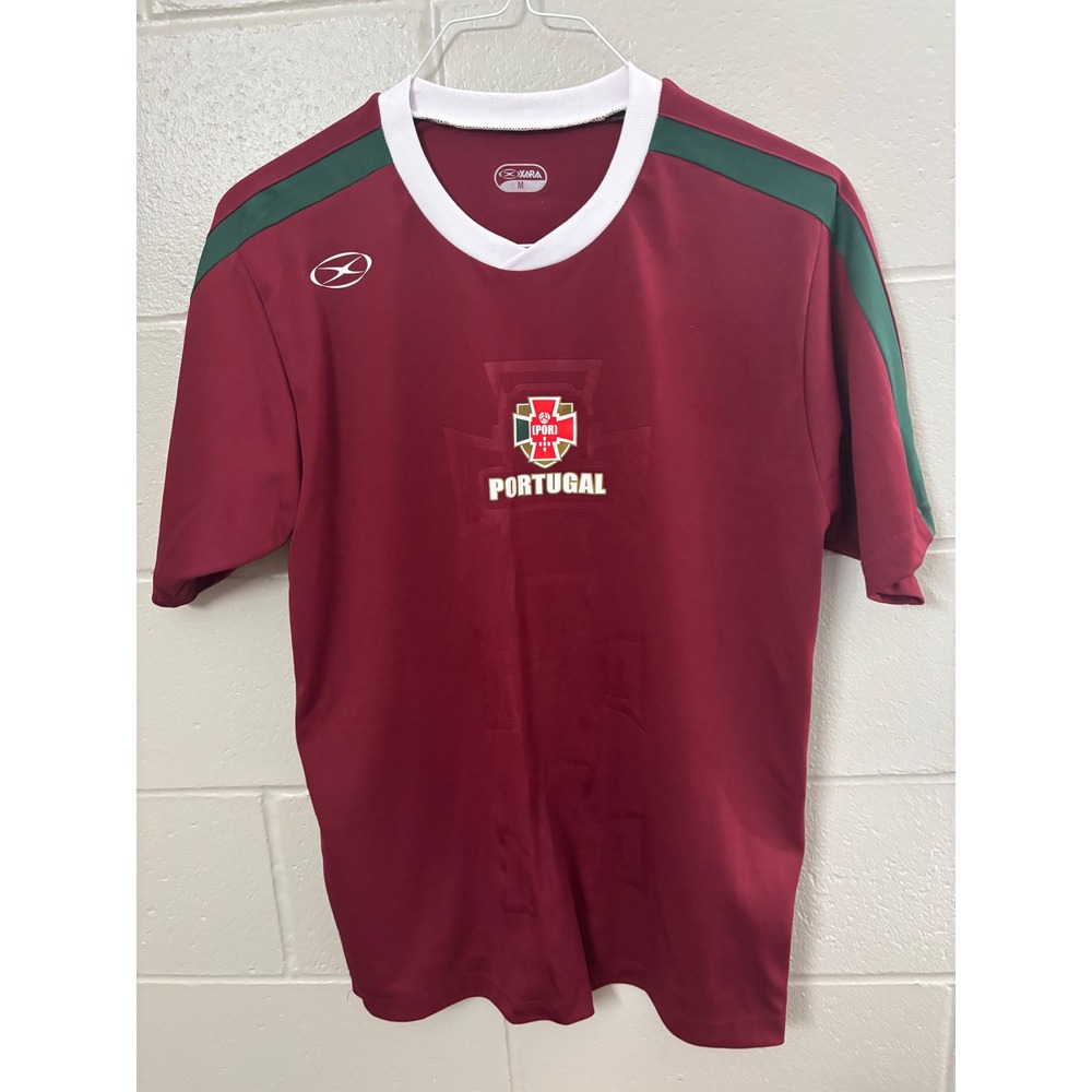Xara Portugal‎ Soccer Jersey Mens Medium Burgundy Green Number 10 Short Sleeve